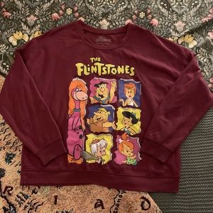 Target large Flintstones crewneck shirt maroon